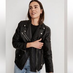 Madewell oversized leather jacket
